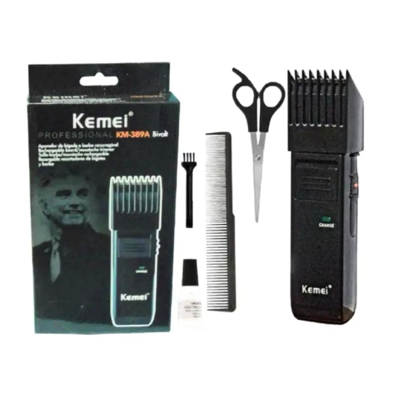 Maquina de barbear e cabelo profissional Bivolt KM 389-A Kemei