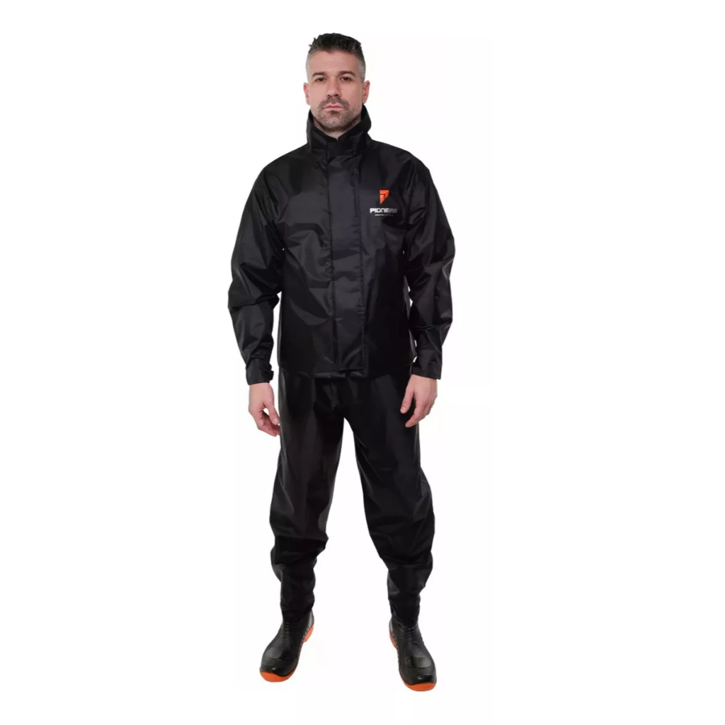 Capa de Chuva Roupa Para Motoqueiro Urban Nylon Pioneira Impermeável Jaqueta Gola Alta Calça