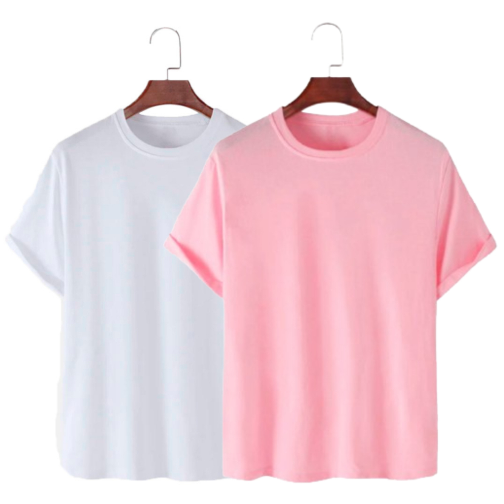 Kit 2 T-Shirt Básica Camiseta Lisa Gola Redonda 100% Algodão