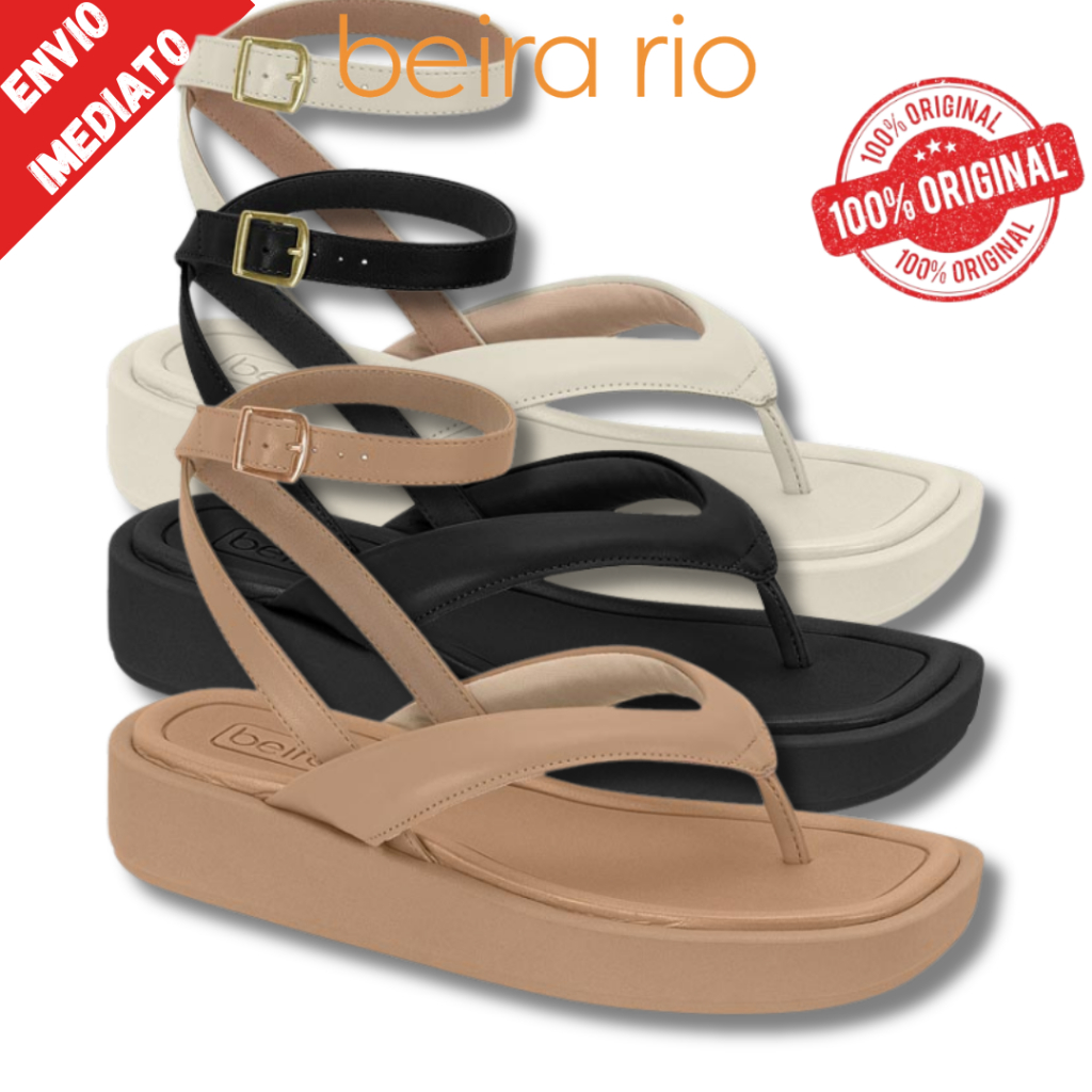 Sandália Feminina Beira Rio FlatForm Plataforma Original Fivela Lançamento Confortável 8487.206