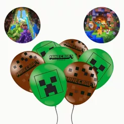 25~100 BALÃO BEXIGA FESTA MINECRAFT n°9 FESTCOLOR (CHOCO)