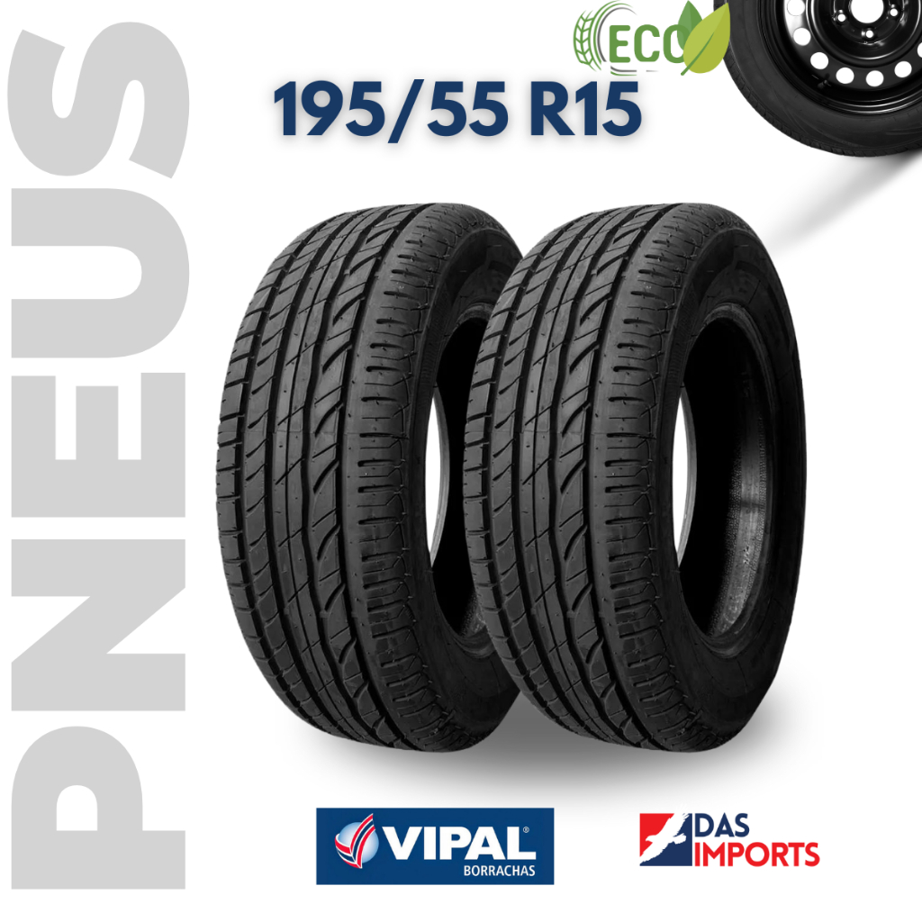 Par Pneu 195/55 R15 Remold Novo Qualidade + Garantia 2 unidades