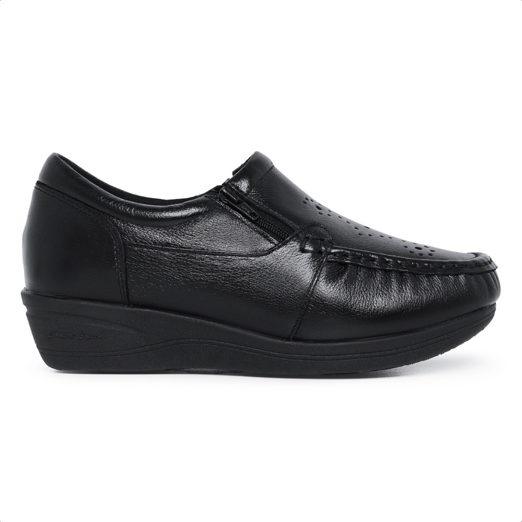 Mocassim Feminino Ortopedico Conforto Dia a Dia Macio Em Couro