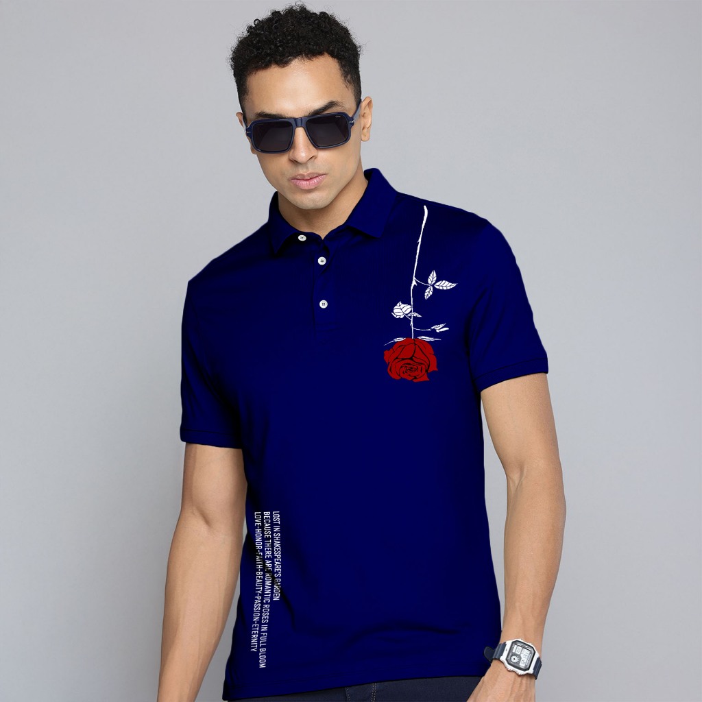 Camiseta Masculina Polo Floral Camisa Street Wear Street Wear Piquet