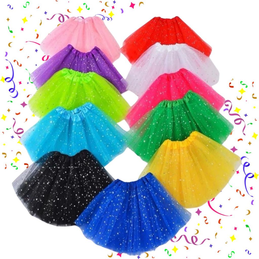 Fantasia Carnaval Femenina Bailarina Saia Tule 40 cm Com Glitter Fantasia Carnaval Femenina Bailarina Saia Tule 40 cm Com Glitter