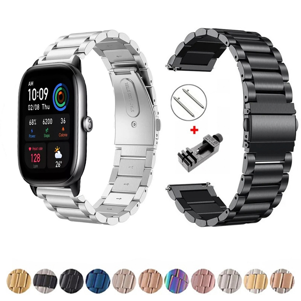 Pulseira de 20mm Metal Elos de aço inox para Smartwatch Amazfit Gts 4 Mini A2176 de Engate Rapido