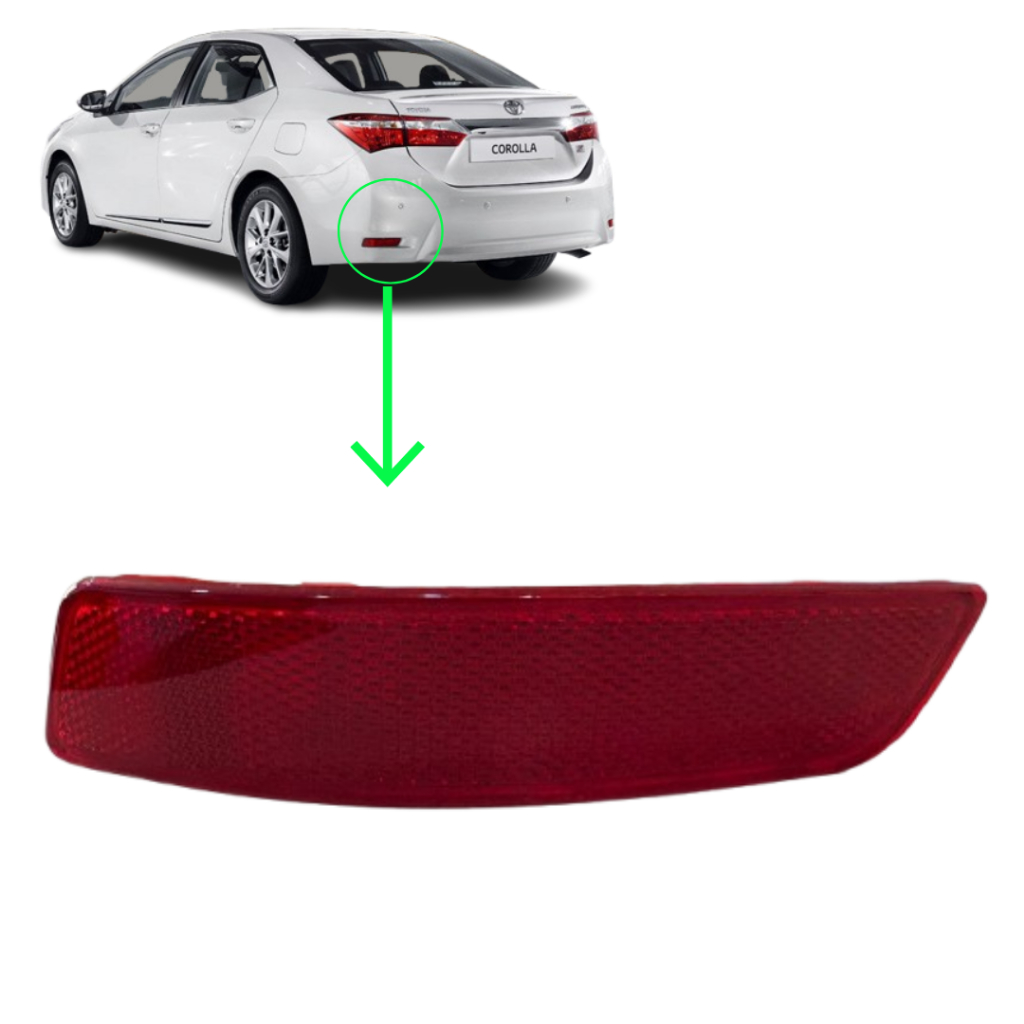 Refletor Lanterna Para-Choque Traseiro Corolla 2015 2016 2017 2018 2019 Olho de Gato