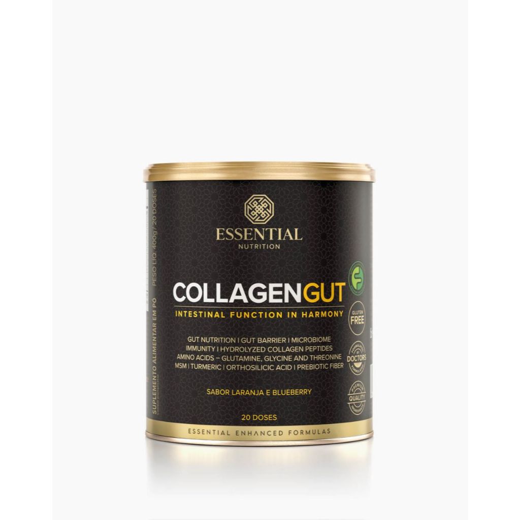 Collagen Gut - Essential Nutrition - Laranja/blueberry 400g - Uva 440g - Mix de frutas 460g