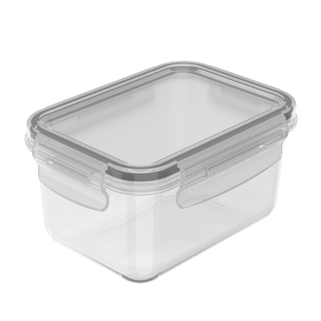 Pote Com Tampa Fechamento Hermético Click 560ml Organizador De Geladeira Armário Porta Mantimentos Saladas Frutas Molhos