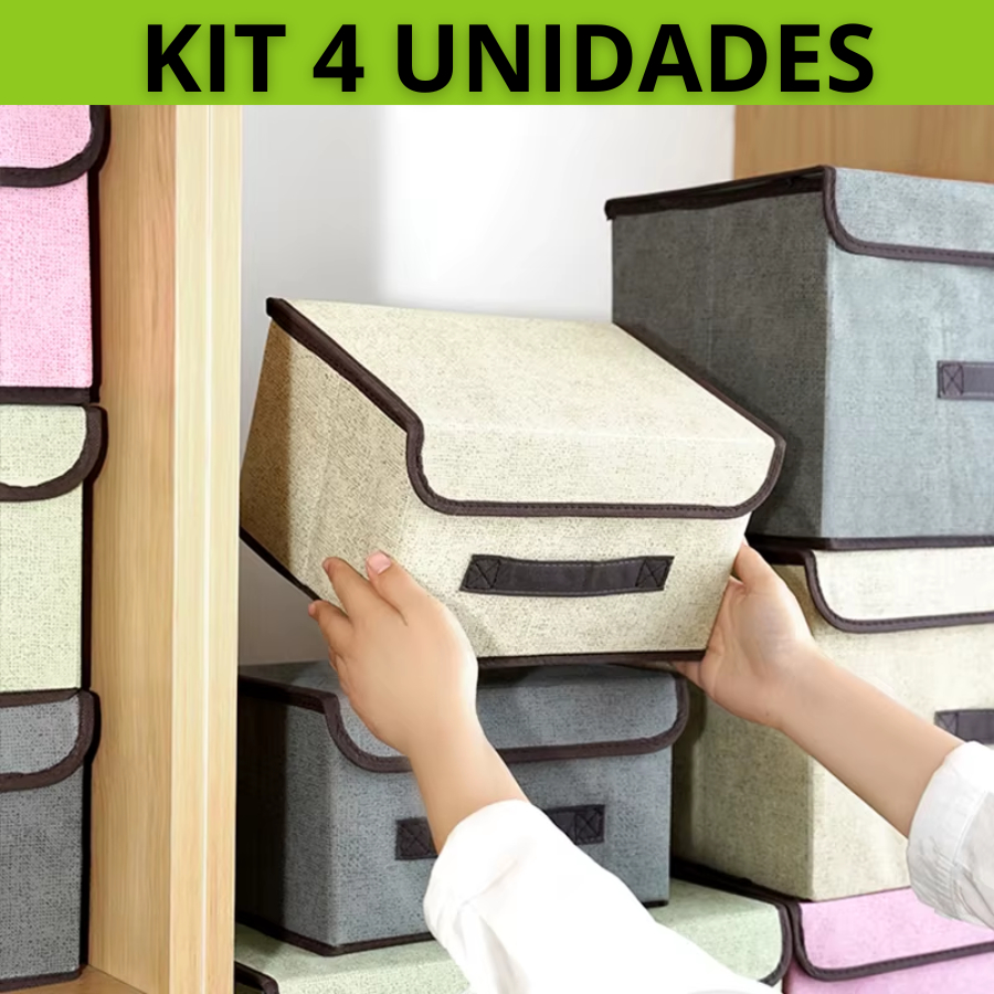 Kit 4 Caixas Multiuso Organizadora Colors Dobravel TNT para Armarios Guarda Roupa em Oferta na Shopee