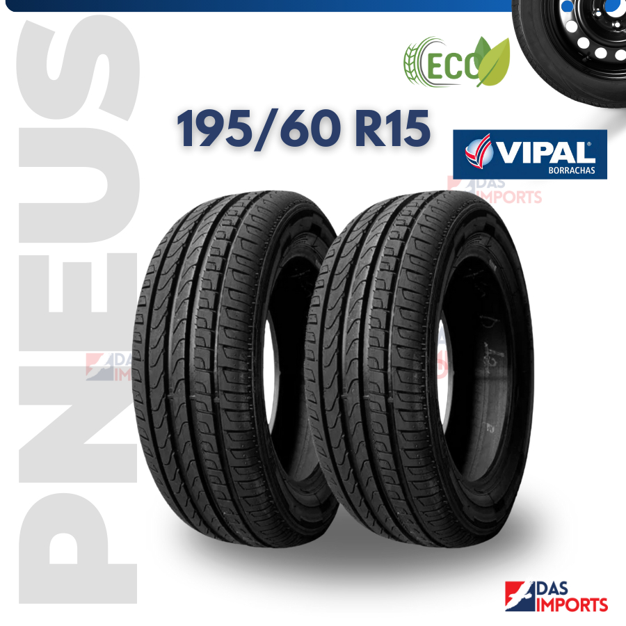 Kit 2x Pneus Ecológicos Com Garantia Aro 15 195/60/15 Radial Vipal