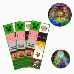 30~150 ADESIVO MINECRAFT REDONDO FESTCOLOR (CHOCO)