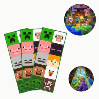 30~120 ADESIVO MINECRAFT REDONDO FESTCOLOR em Oferta na Shopee