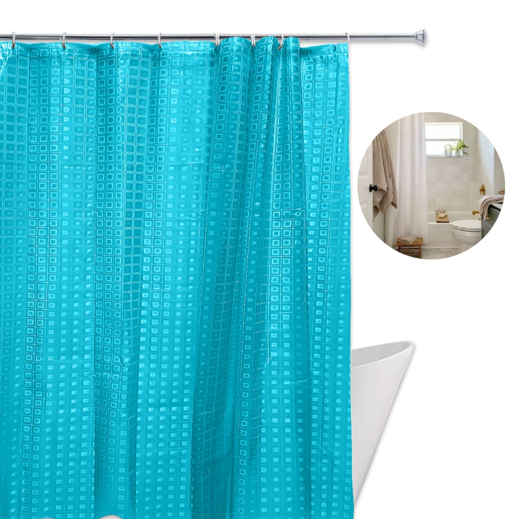 Cortina Box Em PVC Para Banheiro Anti Mofo Lavável Grossa Com Ganchos em Oferta na Shopee