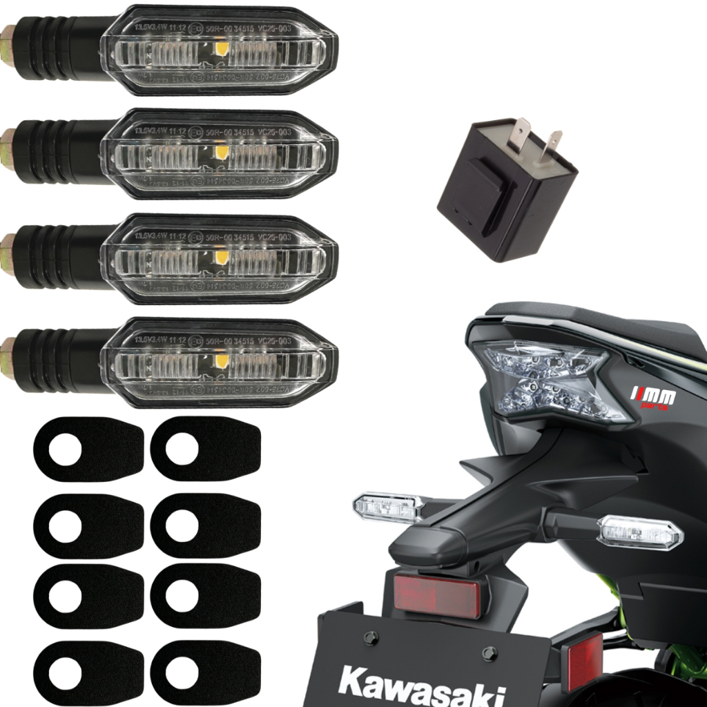 Pisca de LED para Kawasaki Z300 Z400 Z650 Z800 Z900 Z1000 ER-6N VERSYS 300 650 Setas com rele e adaptador