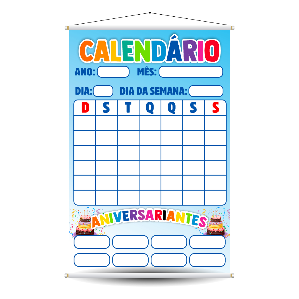 Banner Pedagógico Calendário Banner Escolar aniversariantes OBS. NÃO ALTERAMOS A ARTE em Oferta na Shopee