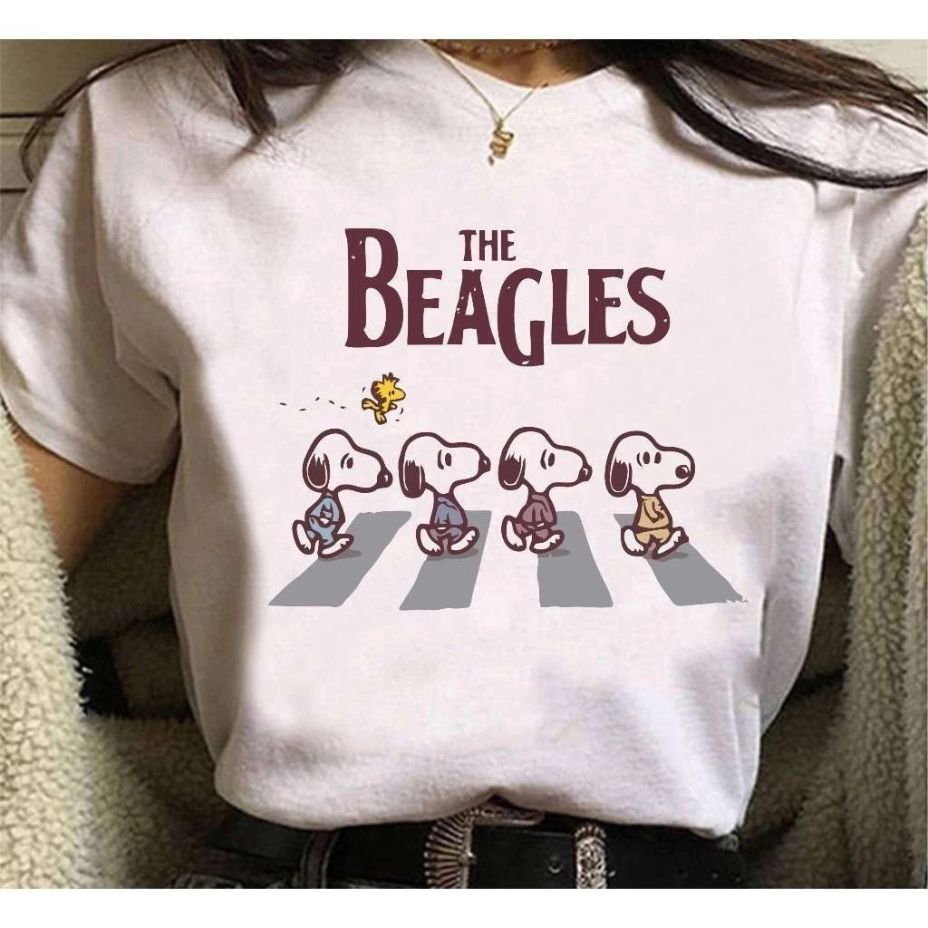 Camiseta Oversized Estampada Desenho Snoopy Beagles Aesthetic Streetwear Camisa 100% Unissex