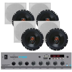 Receiver 4 Canais Mf-9000 + 4 Arandelas Jbl Caixa De Som Bt