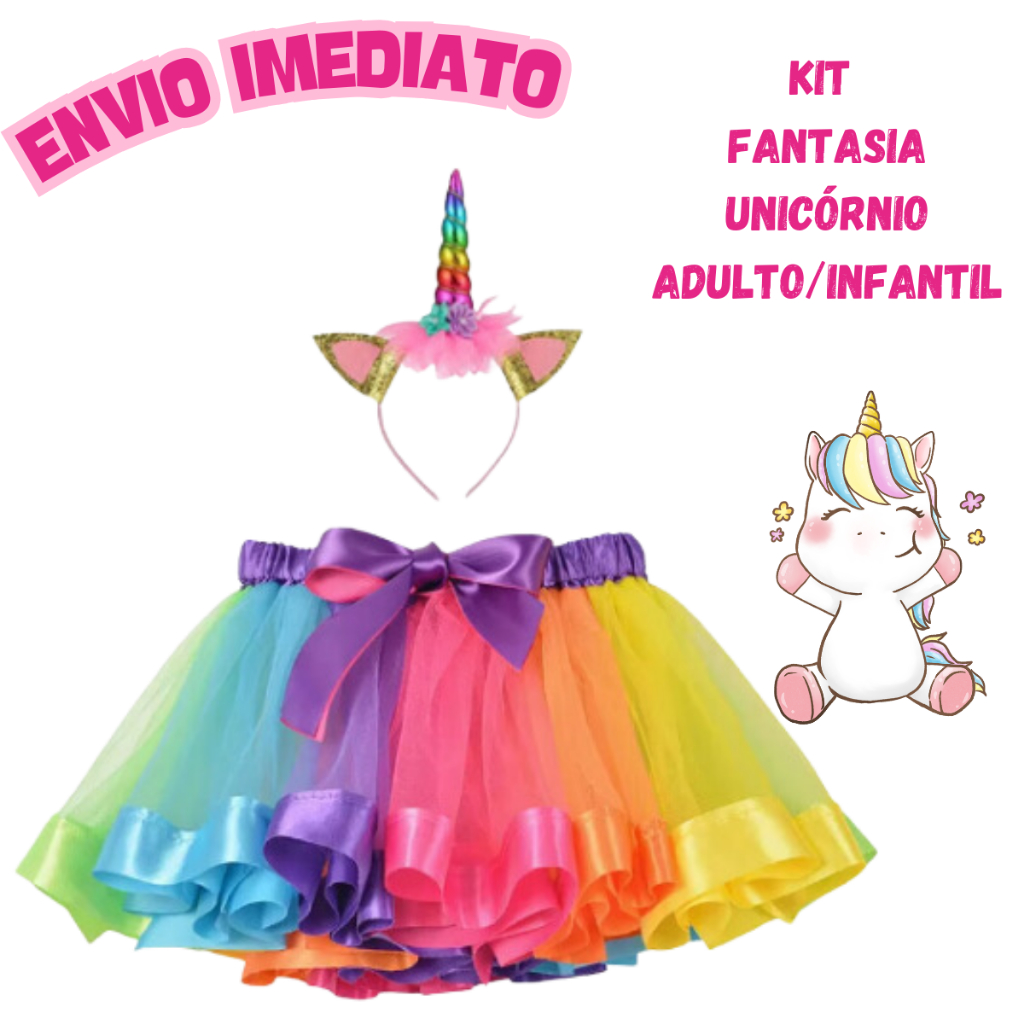 FANTASIA DE UNICORNIO ADULTO E CRIANÇA INFANTIL FANTASIA DE CARNAVAL SAIA DE TULE COLORIDA ADULTO SAIA DE TULE PARA MENI