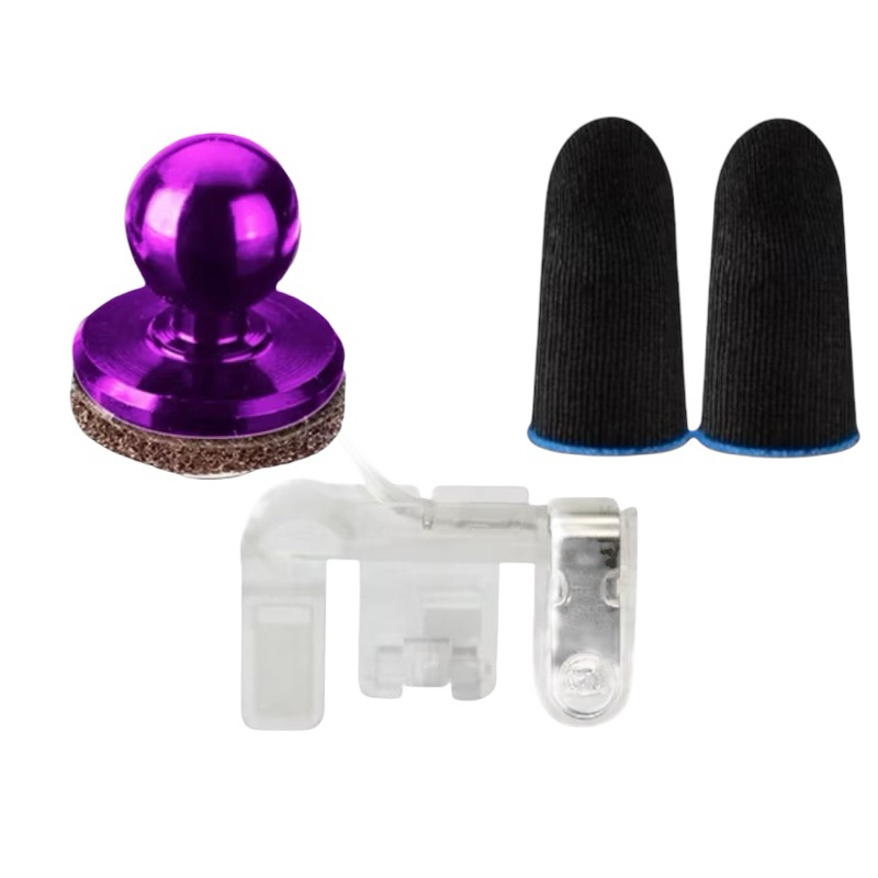 kit gamer smartphone luva luvinha + par de gatilhos de precisão e controle joystick free fire pubg