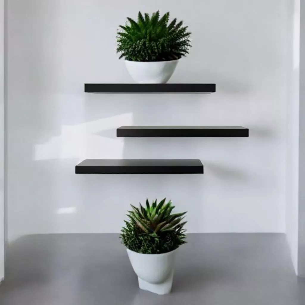 Kit 3 Prateleiras 30cm MDF Luxo Nichos Sala Cozinha Quarto Banheiro Com Kit De Instalação