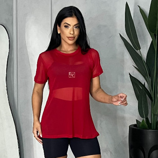 Blusa feminina de Tule Fitness, roupa de academia, camisão de tule.