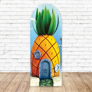 Capa para Painel Romano Arredondado Bob Esponja 2,20m x 1,50m Com Elástico Decorativa Sublimada em Oferta na Shopee