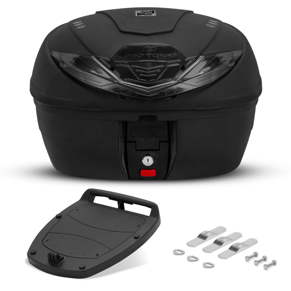 Bau Bauleto Moto Smart Box Pro Tork 35 Litros + Base Fixacao Para Todas As Motos Promoção Barato