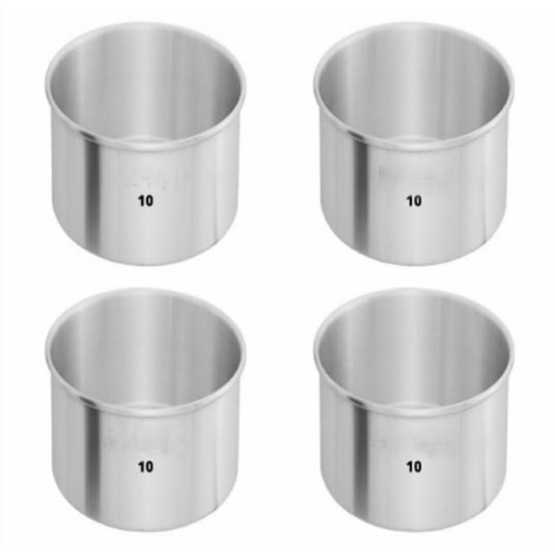 KIT 4 (QUATRO) Assadeira 10 x 10 REDONDA ALTA Bolo Alumínio em Oferta na Shopee