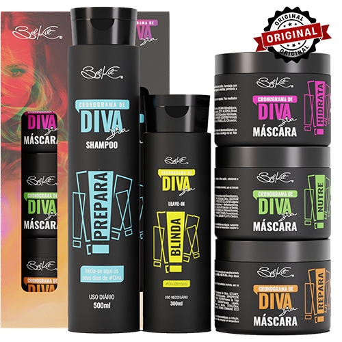 Kit Capilar Cronograma de Diva (5 itens) BELKIT - Cronograma Capilar - Hidrata, nutre e reconstrói
