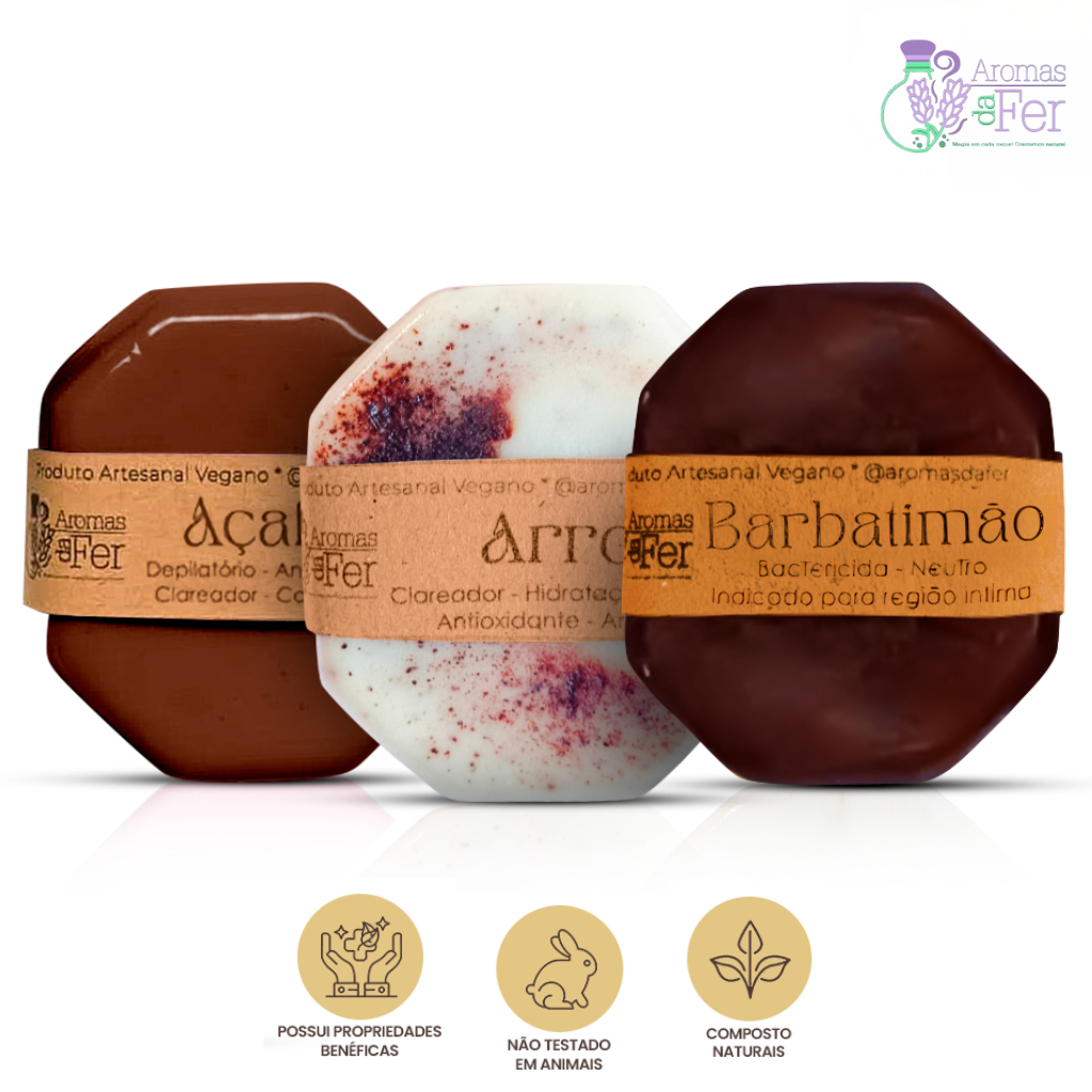 Kit Sabonete Artesanal Corporal e Facial Vegano em Oferta na Shopee
