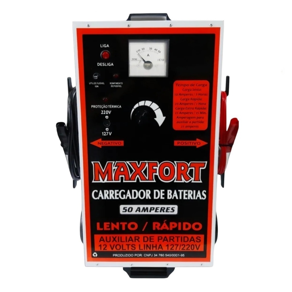 Carregador De Bateria Automotivo 50a Jts + Aux. Partida Mx1