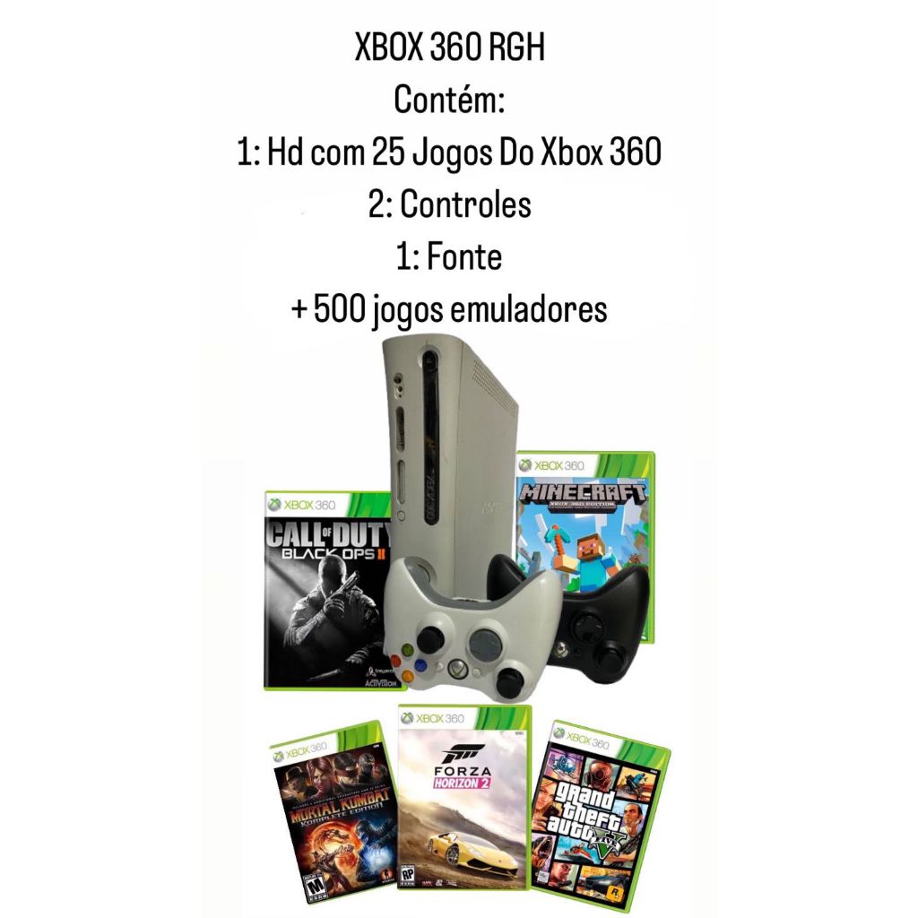 xbox 360 destravado rgh 2 controle hd250gb e jogos