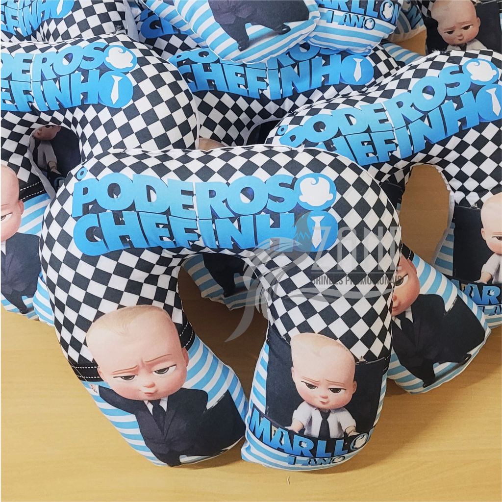 30 Almofadas de Pescoço Pequena Poderoso Chefinho Personalizada Festas Lembrancinhas Batizados Aniversário Almofada