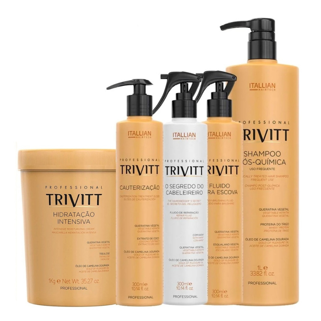 Trivitt Profissional Kit Restauração Capilar (5 Produtos) - Cauterização, Hidratação, e Reconstrução