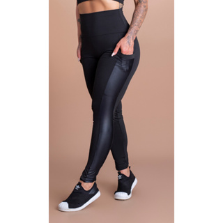 Calça Legging Feminina Fitness Cintura Alta Com Bolso Lateral Cirrê Academia DRB Modas em Oferta na Shopee