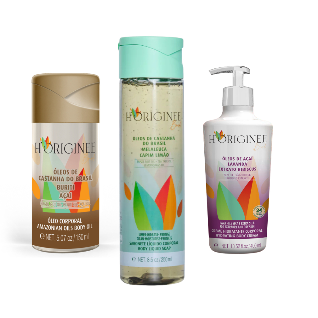 Kit Banho Sabonete Líquido e Óleo Corporal Hidratante Corporal Perfumado H'Originée Brasil