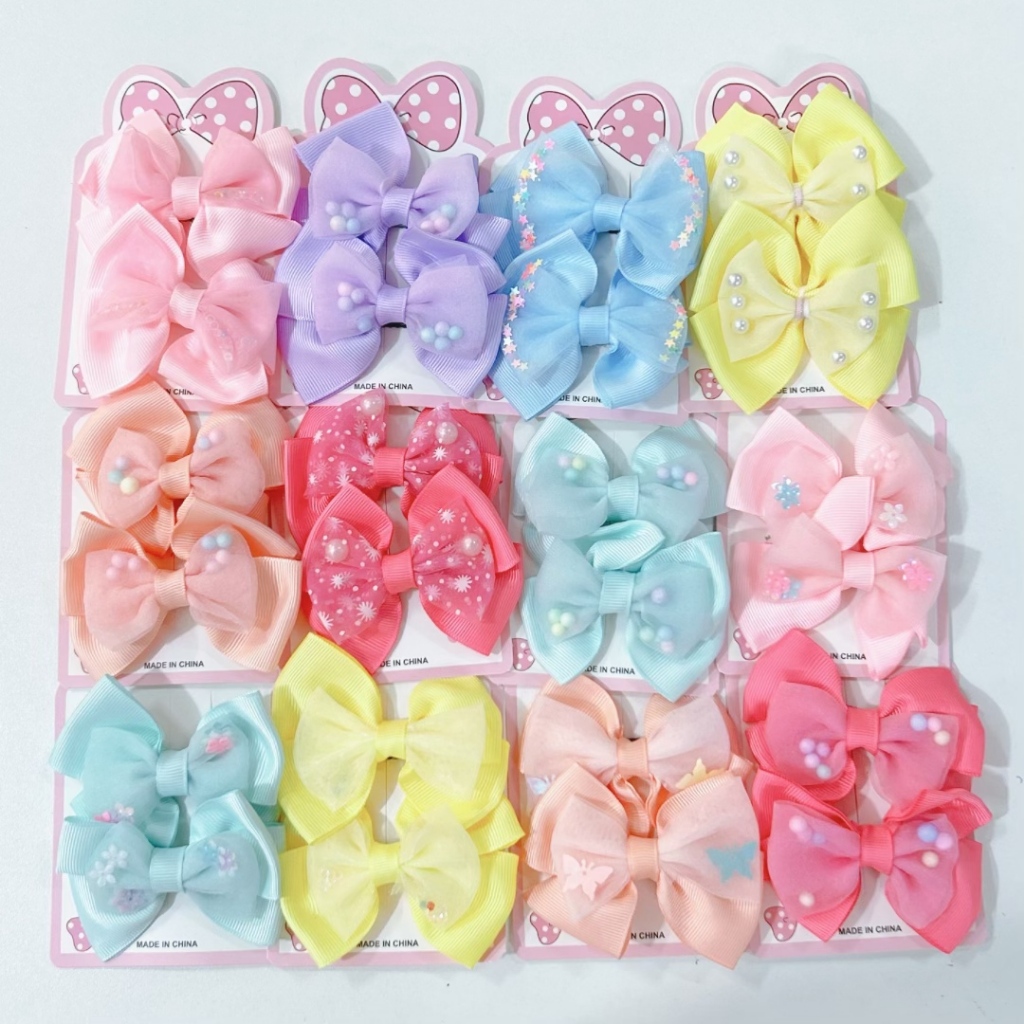 Kit 10  Laços de Cabelo Infantil Bico de Pato Colorido em Oferta na Shopee