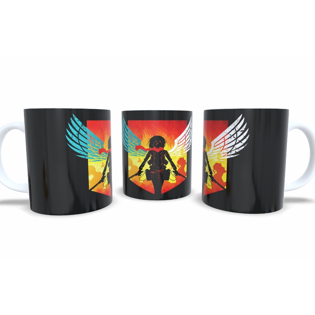Caneca Personalizada Com Nome Anime Attack On Titan Versão Colecionador Escolinha Personagens 2534