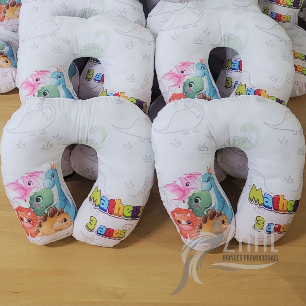20 Almofadas de Pescoço Pequena Dinossauro Personalizada Festas Lembrancinhas Batizados Aniversário Almofada