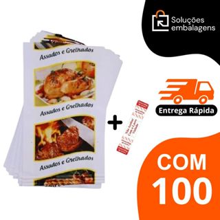 Embalagem Saco Termico Frango Assado Carne Com Barreira Gordura c/100 Unidades + Lacre de segurança em Oferta na Shopee