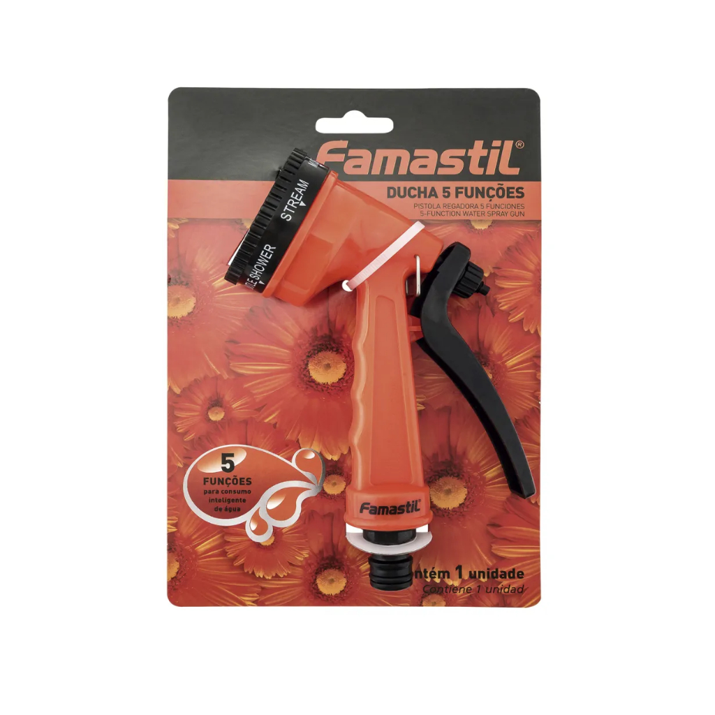 Esguicho Para Mangueira 1/2" Ducha 5 Funções Famastil