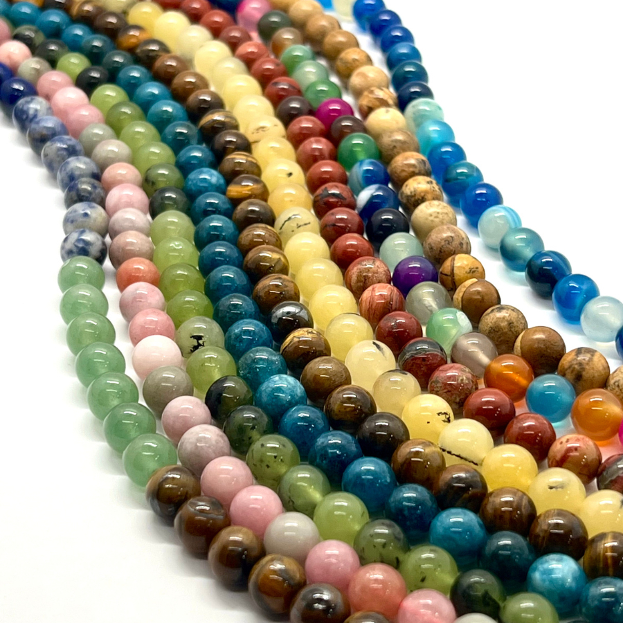 Fio Pedra Natural 8mm 47 Contas Para Artesanato Bijuteria em Oferta na Shopee