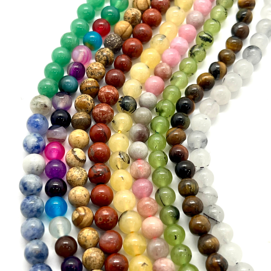 Fio Pedra Natural 6mm 60 Contas Para Artesanato Bijuterias em Oferta na Shopee