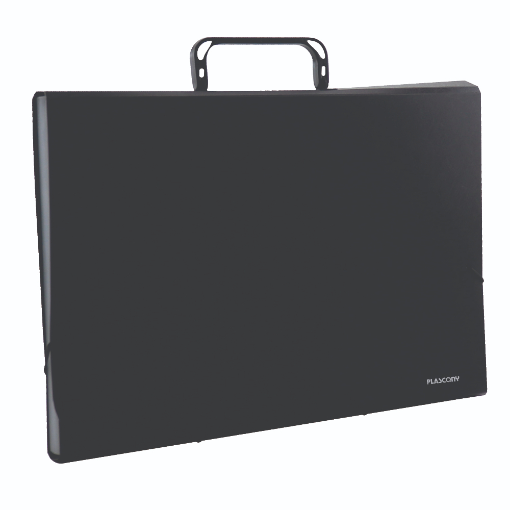 Pasta Maleta Sanfonada, Ofício, 12 Divisórias, Black, MS12BL, Plascony em Oferta na Shopee