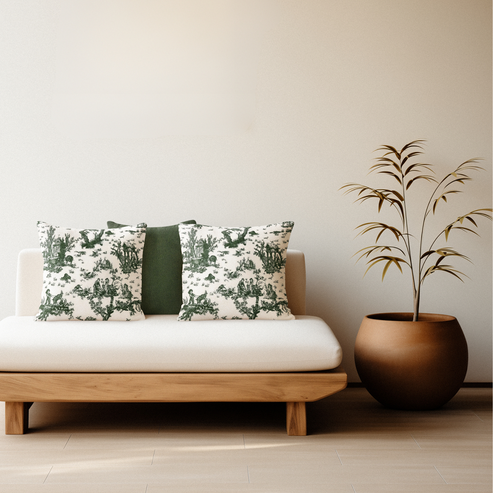 Capas De Almofadas 45 x 45 Decorativas Farm Toile De Jouy Rústica em Oferta na Shopee