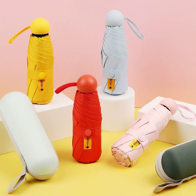 Guarda Chuva De Bolso Impermeável Portátil À Prova De Uv Para Sol COM CAPA