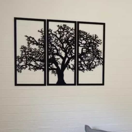 Quadro Decorativo Árvore da Vida vazado 100% MDF 3mm 3 peças em Oferta na Shopee