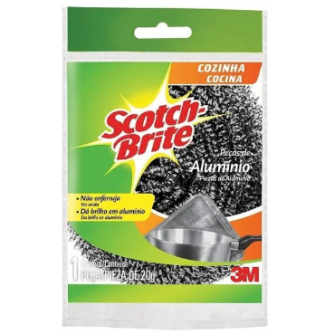 Esponja Não Enferruja Brilho Em Alumínio Scotch Brite 3m em Oferta na Shopee