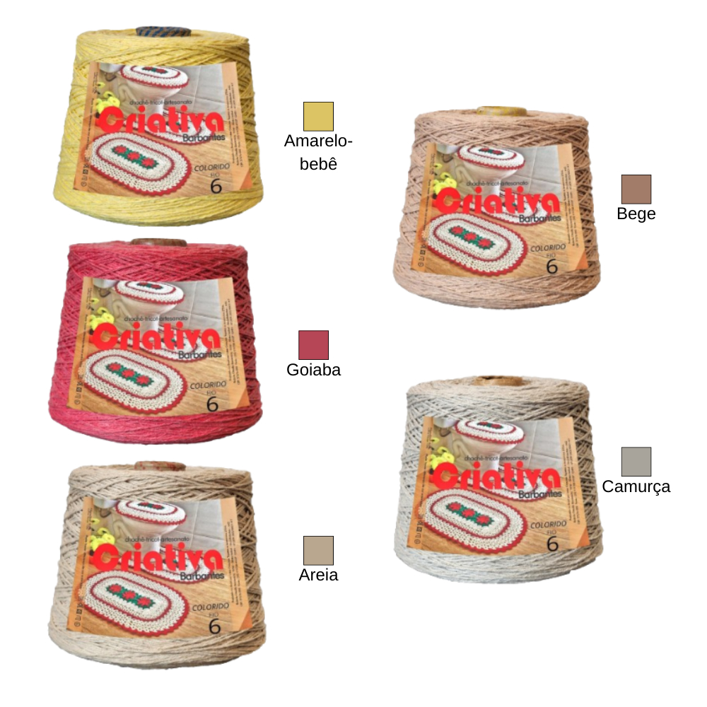 Barbante Para Crochê Criativa 1Kg Fio Número 8 Colorido — imagem 2 de 2